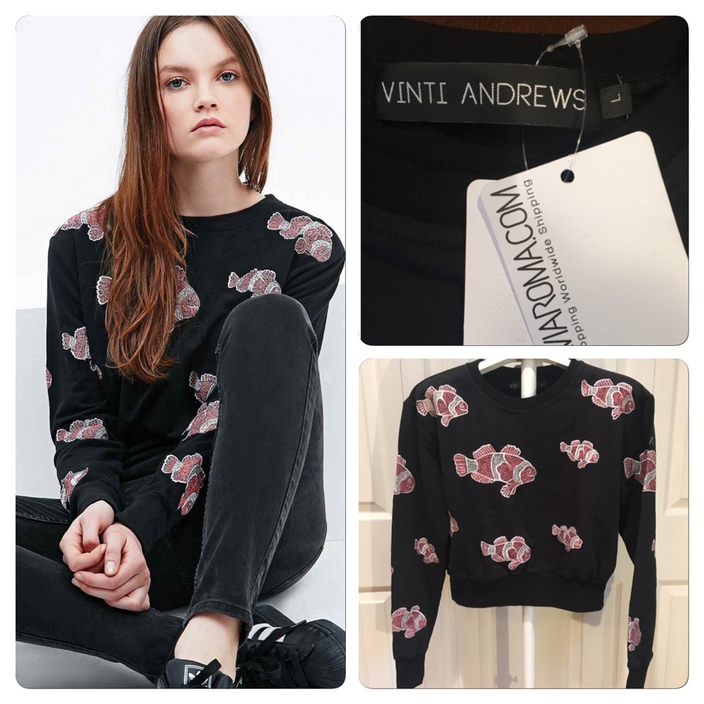 Nwt Vinti Andrews Clown Fish Cropped top